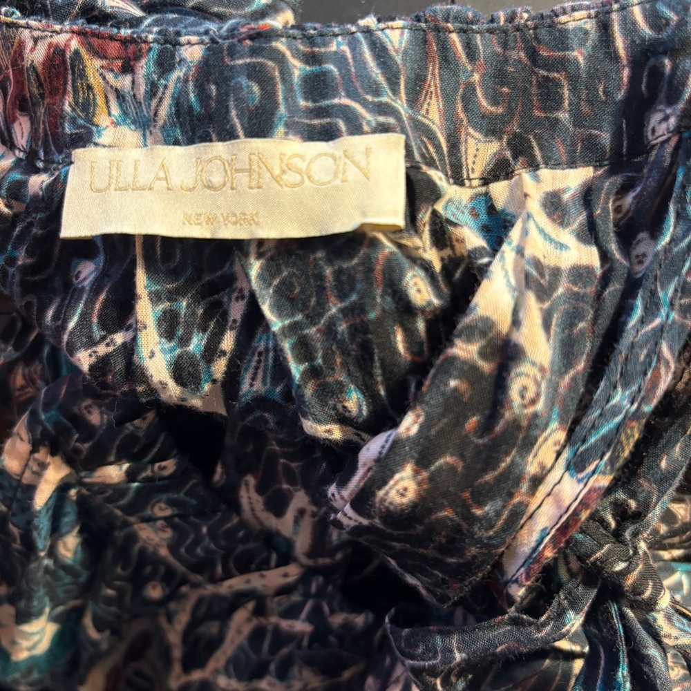 Ulla Johnson Mariam Midi Dress Floral Batik Jet Navy Blue‎ Halter Size 2 Flowy - Picture 11 of 16